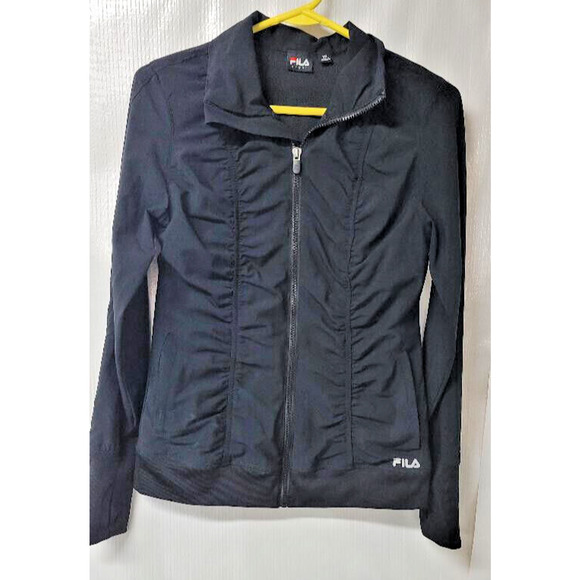 FILA Women Athletic Jacket Windbreaker Moisture Wicking Black Zip Up - XS - Picture 1 of 10